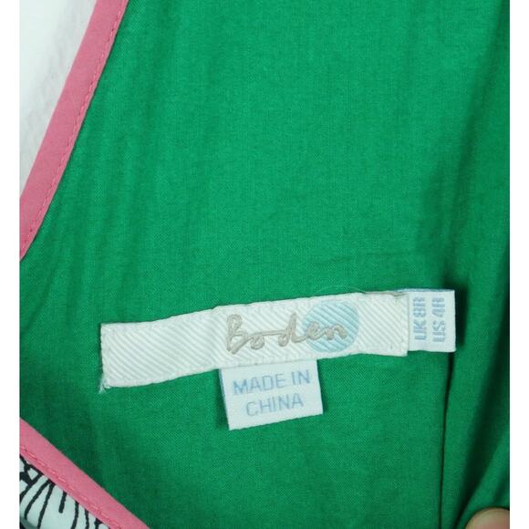 Boden Size 4 Dress Kelly Green A Line Preppy Paisley Spring Country Club Twee - Picture 5 of 7